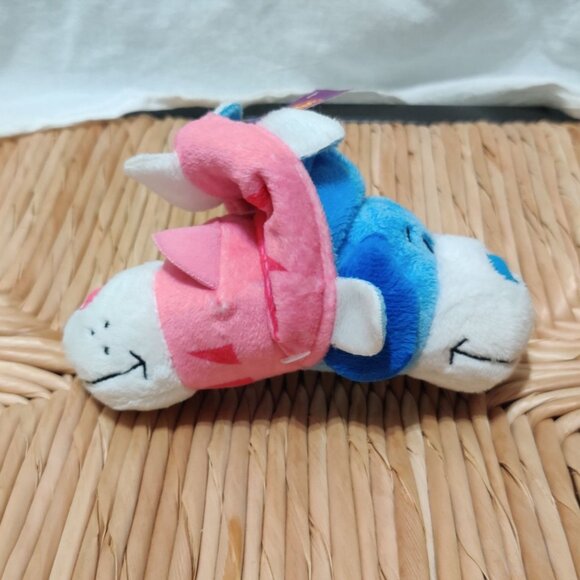 Flipazoo Cat Dog Plush Pink Striped Kitty Blue Puppy Reversible 6" Jay Play Cute - Picture 3 of 10